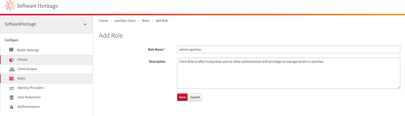 Add client role to keycloak openbao-client